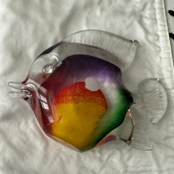 Jaros Glass Works Czech Art Glass Flounder Fish Hand Blown Fish - Picture 6 of 6